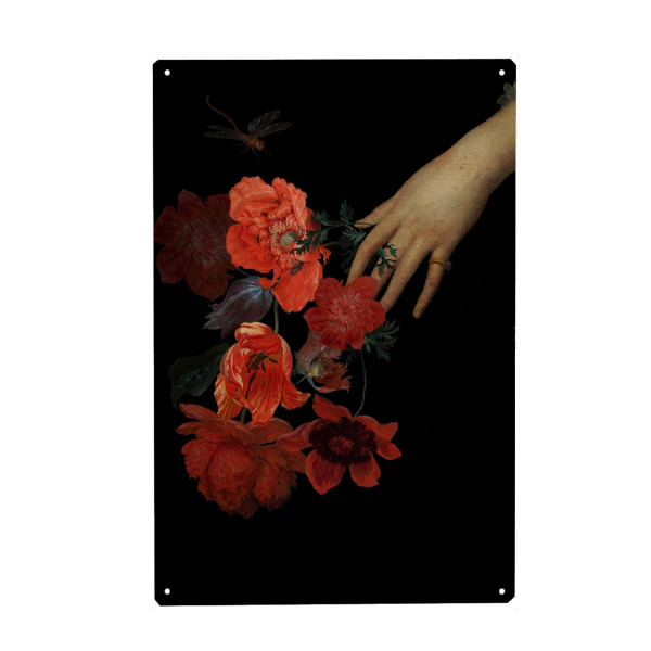 Holzbild "Hand Holding Poppy Bouquet" artboxONE - Floral,Menschen