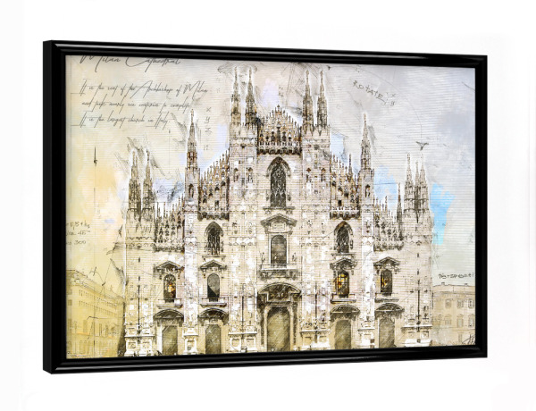 Poster mit schwarzem Rahmen "Milan Cathedral" artboxONE - Architektur,Reise / Länder