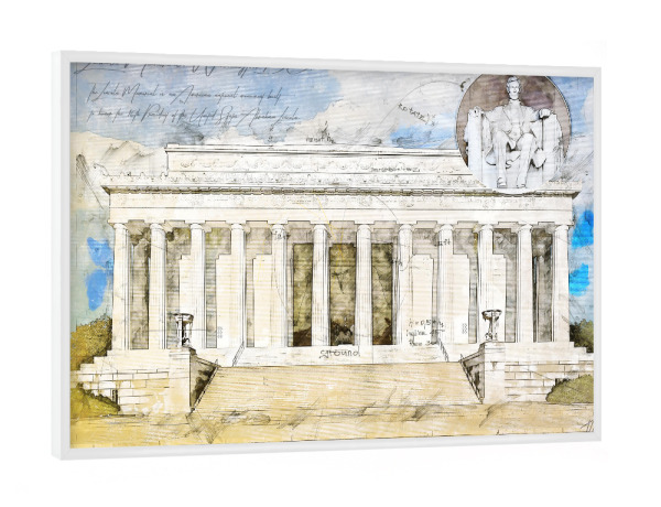 Poster mit weißem Rahmen "Lincoln Memorial" artboxONE - Städte,Architektur,Städte / Washington