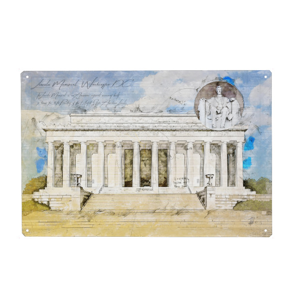 Holzbild "Lincoln Memorial" artboxONE - Städte,Architektur,Städte / Washington