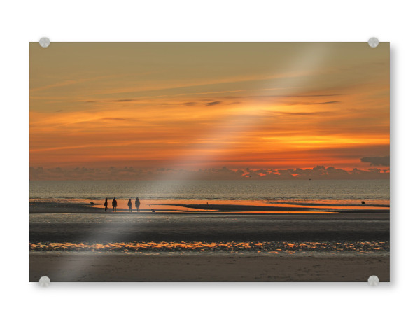 Acrylglasbild "Sonnenuntergang im Watt" artboxONE - Natur,Reise,Reise / Strand und Meer,Reise / Länder