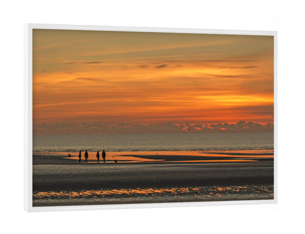 Poster mit weißem Rahmen "Sonnenuntergang im Watt" artboxONE - Natur,Reise,Reise / Strand und Meer,Reise / Länder