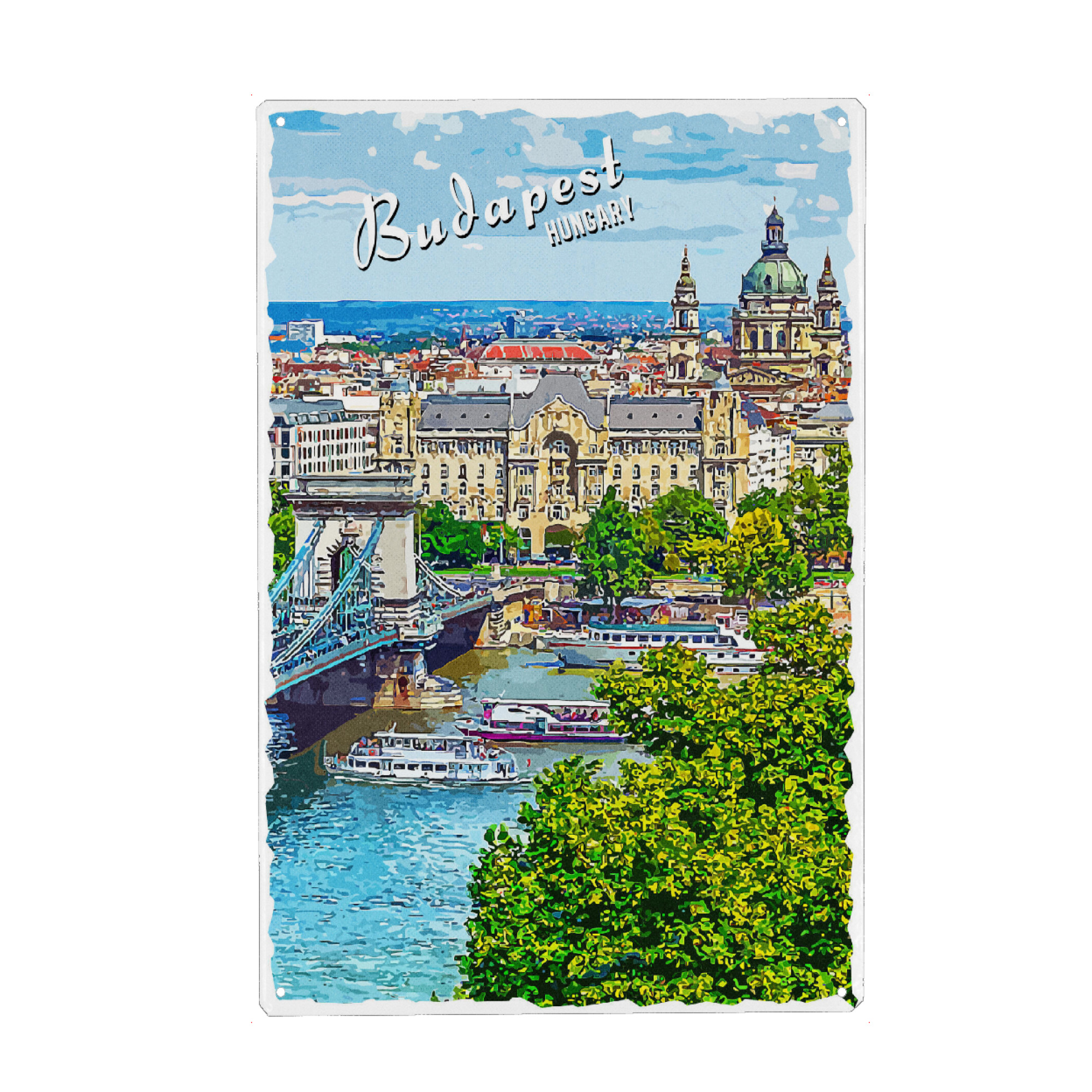 Metall Poster "Budapest Vintage" artboxONE - Städte,Architektur,Städte / Budapest