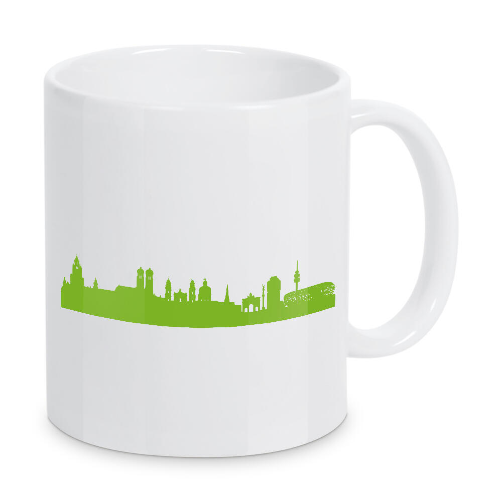 Tasse "München 01 grüner Skyline-Print" artboxONE - Städte,Städte / München,Abstrakt,Architektur