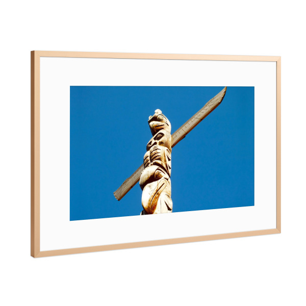 Poster mit Rahmen Kupfer "Native American Totem Pole" artboxONE - Reise,Reise / Länder