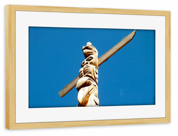 Poster mit Rahmen kiefer "Native American Totem Pole" artboxONE - Reise,Reise / Länder