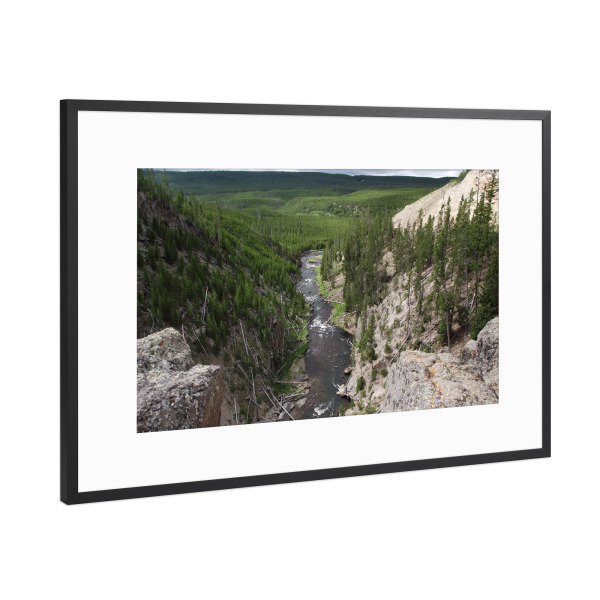 Poster mit Rahmen Schwarz (Metallic) "Grand Canyon of the Yellowstone" artboxONE - Natur,Reise,Reise / Länder