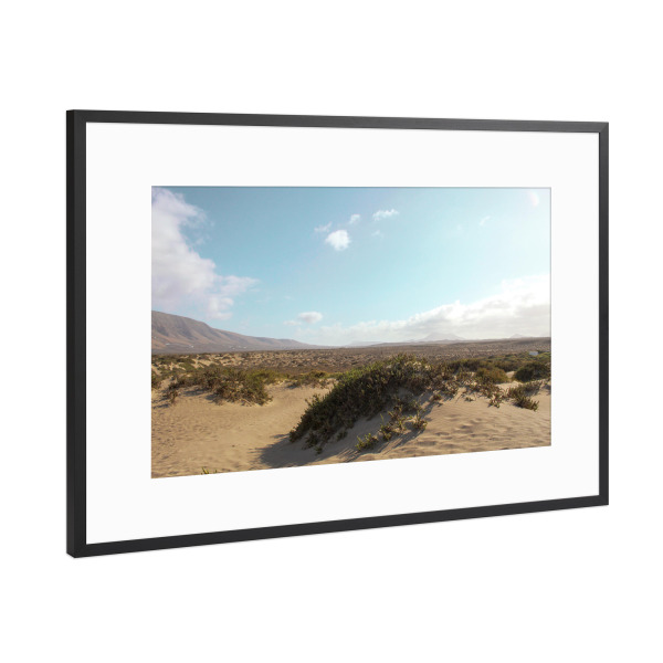 Poster mit Rahmen Schwarz (Metallic) "Lanzarote Sand Dunes" artboxONE - Natur,Reise,Reise / Länder