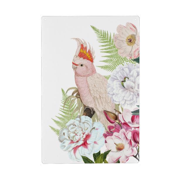 Metall Poster "Flower Parrot" artboxONE - Natur,Floral,Tiere