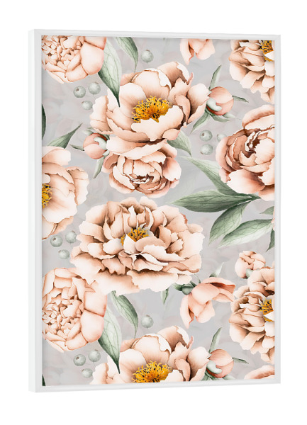 Poster mit weißem Rahmen "Pantone 2021 Peonies Garden" artboxONE - Natur,Floral