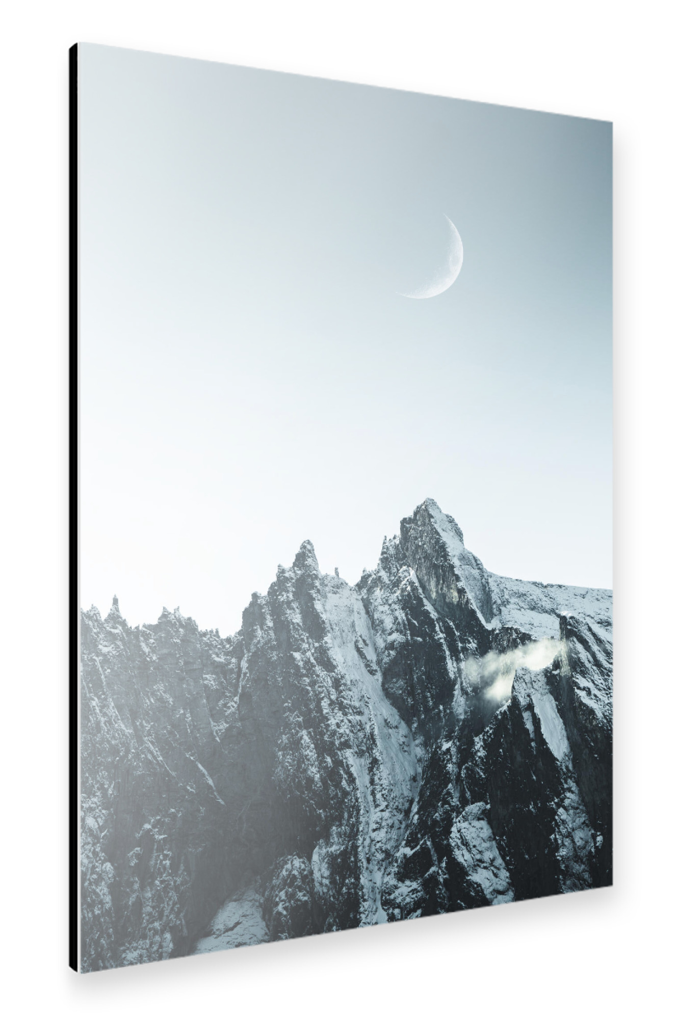 Alu-Dibond "Mond über den Bergen" 30x20 cm artboxONE