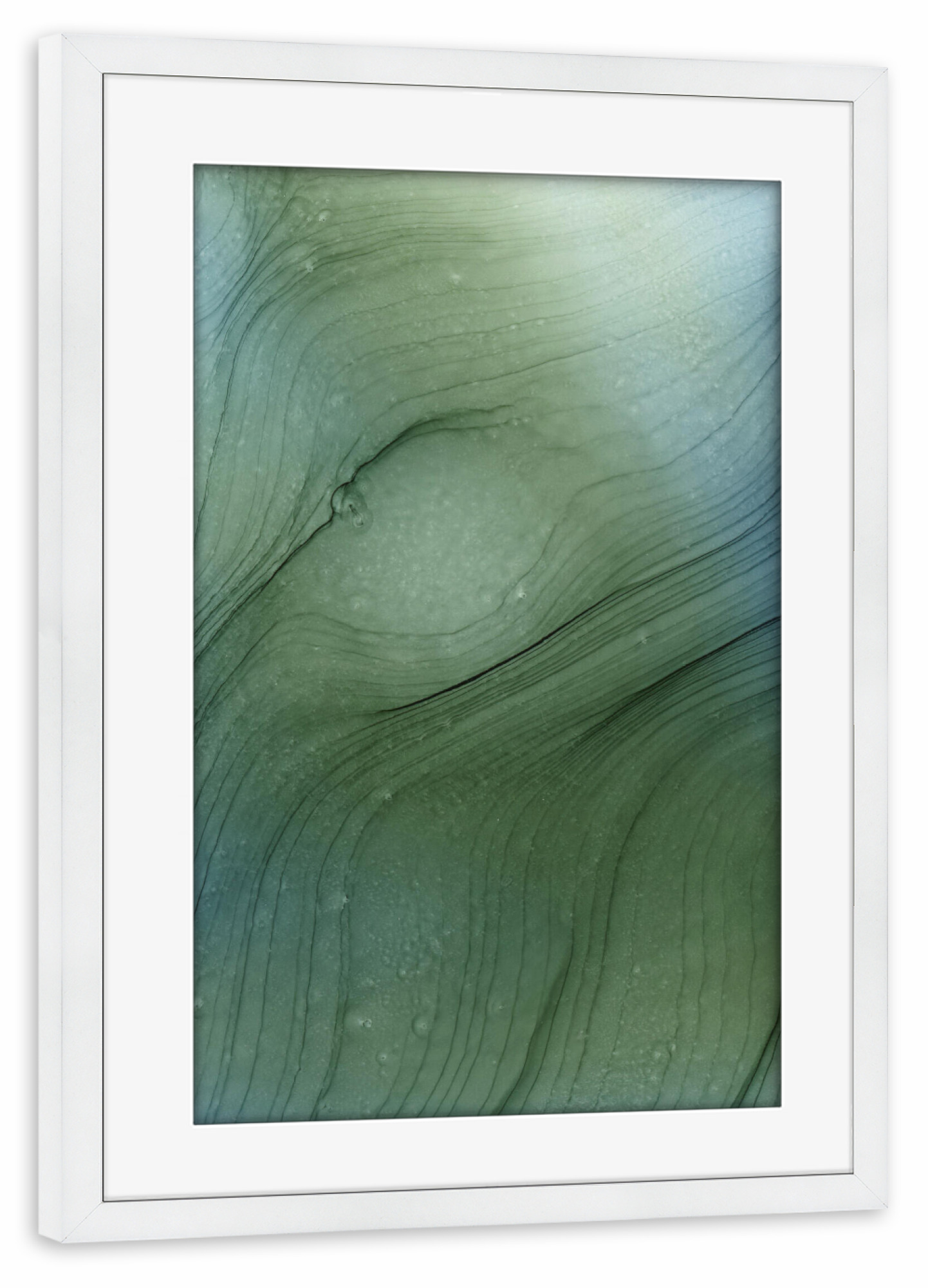Poster mit Rahmen weiß "Soft Green" artboxONE - Abstrakt