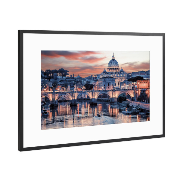 Poster mit Rahmen Schwarz (Metallic) "Pink Rome" artboxONE - Städte,Reise,Architektur,Reise / Länder,Städte / Rom