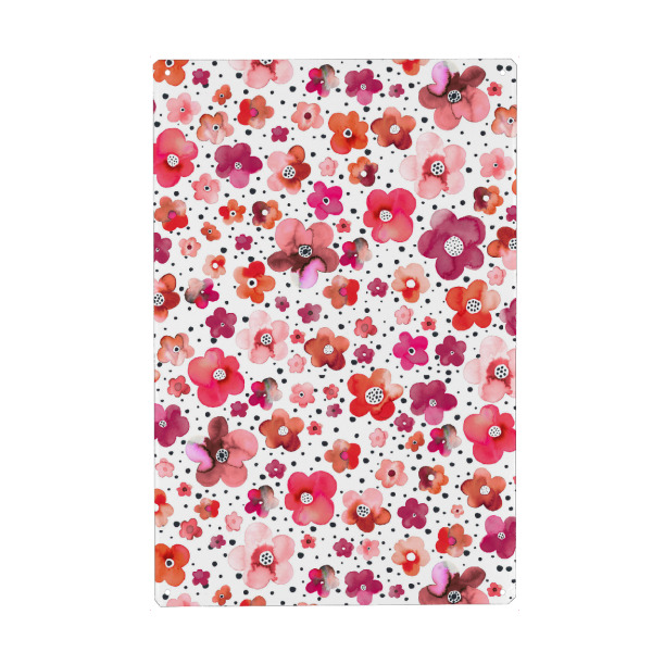 Metall Poster "Naïve Dots Flowers Coral" artboxONE - Natur,Floral,Für Mama