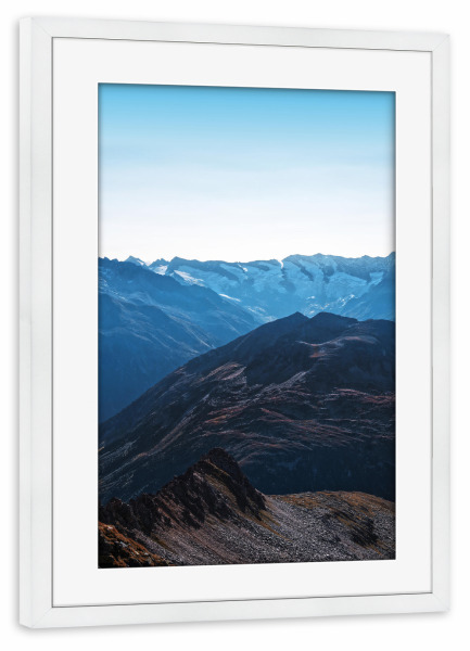 Poster mit Rahmen weiß "Gutes Wetter in den Bergen" artboxONE - Natur,Reise,Sport