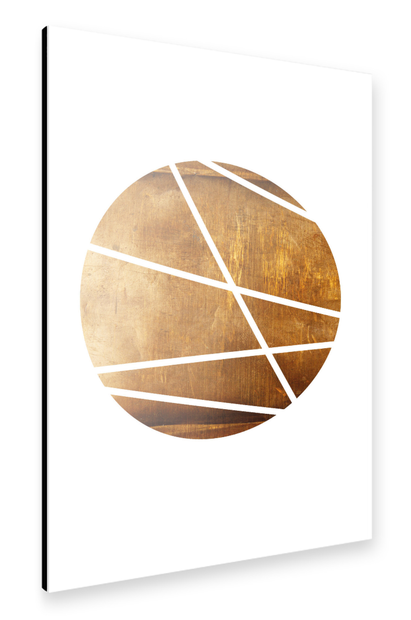 Alu-Dibond "Abstract Circle in Gold" 75x50 cm artboxONE