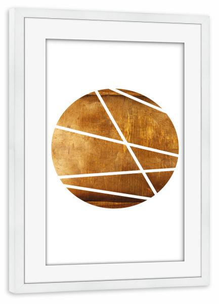 Poster mit Rahmen weiß "Abstract Circle in Gold" artboxONE - Abstrakt,Geometrie