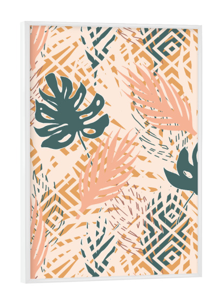 Poster mit weißem Rahmen "Tropical Maze" artboxONE - Natur,Floral,Abstrakt,Geometrie