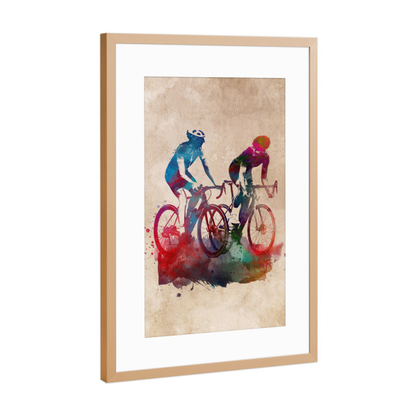 Poster mit Rahmen Kupfer "Bikers arts" artboxONE - Sport,Sport / Sommerspiele,Sport / Motivation