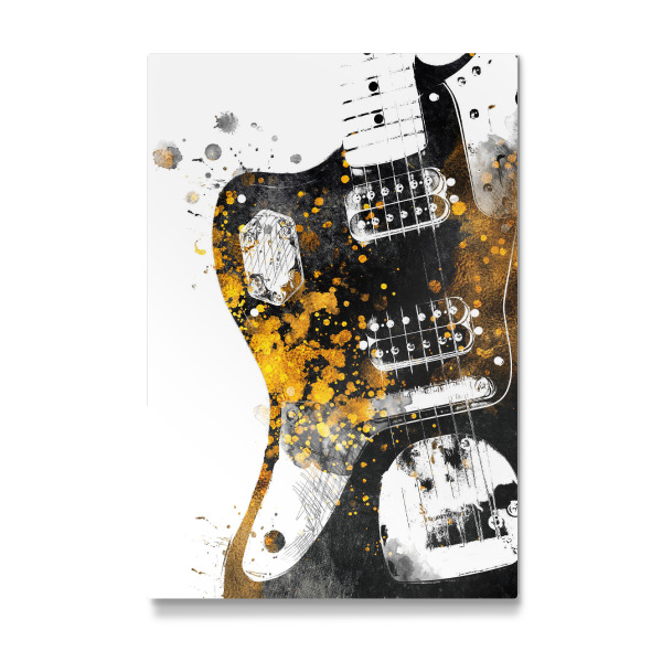 Galerie-Print "Guitar gold and black art" 30x20 cm artboxONE