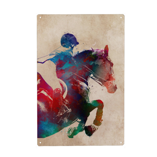 Metall Poster "Horse riding sport" artboxONE - Tiere,Sport,Sport / Motivation - Horse riding,Horse,Horses,Riding,Sport - Blechschild