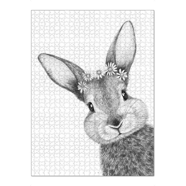 Puzzle Ravensburger "Rabbit with chamomiles" artboxONE - Natur,Floral,Tiere,Lustig