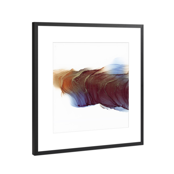 Poster mit Rahmen Schwarz (Metallic) "Dark Waves Bunt" artboxONE - Abstrakt