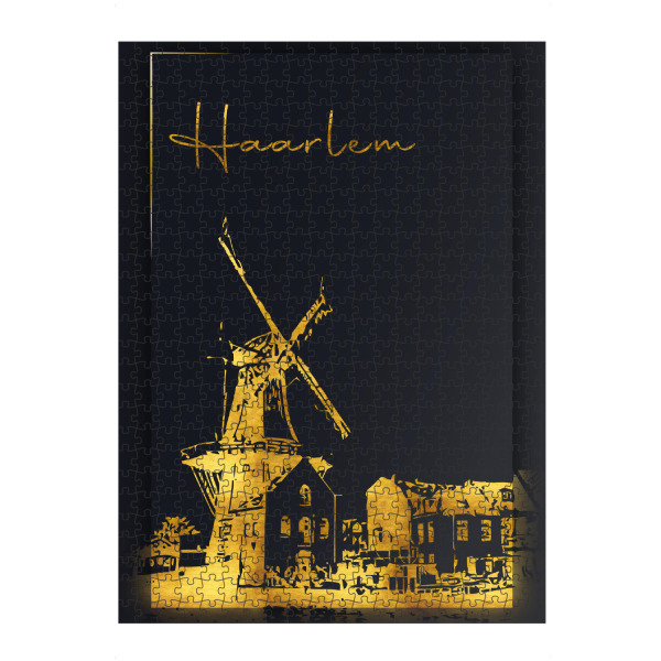 Puzzle Ravensburger "Haarlem in Gold Windmühle" artboxONE - Städte,Architektur