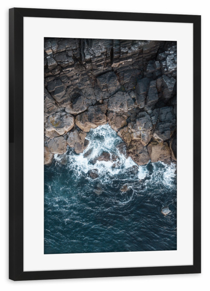 Poster mit Rahmen schwarz "Scottish coastline from above" artboxONE - Natur,Reise,Reise / Strand und Meer,Unterwasser