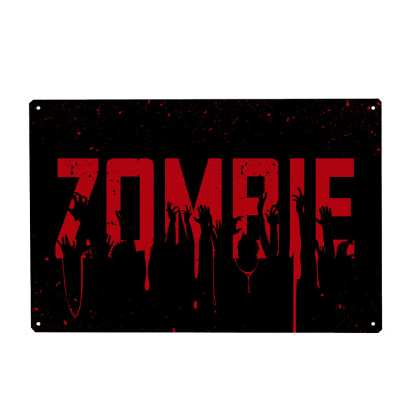Holzbild "Blood Zombie" artboxONE - Typografie,Fiktion,Halloween - Zombi,Zombie,Halloween,Hands,Terror,Horror,Blood