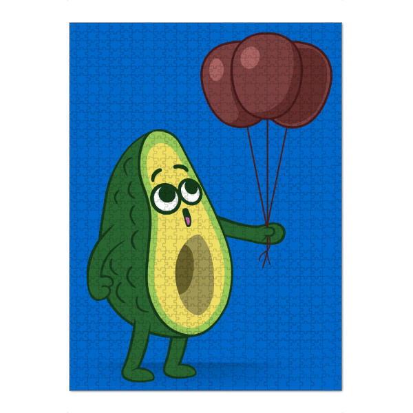 Puzzle Ravensburger "Avocado three balloons" artboxONE - Essen & Trinken,Comic,Lustig - Balloons,Avocado,Food,Essen,Comic,Lustig,Funny