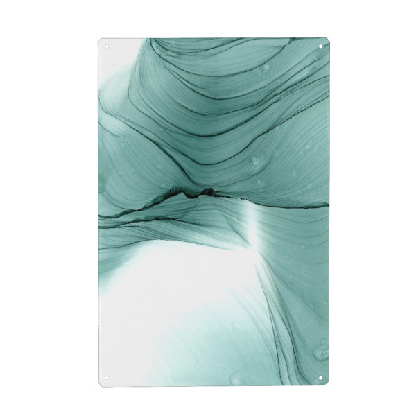 Metall Poster "Only Green - Welle" artboxONE - Abstrakt