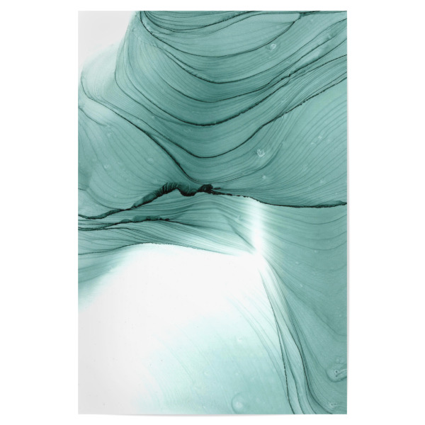 Poster 30x20 cm "Only Green - Welle" artboxONE - Abstrakt