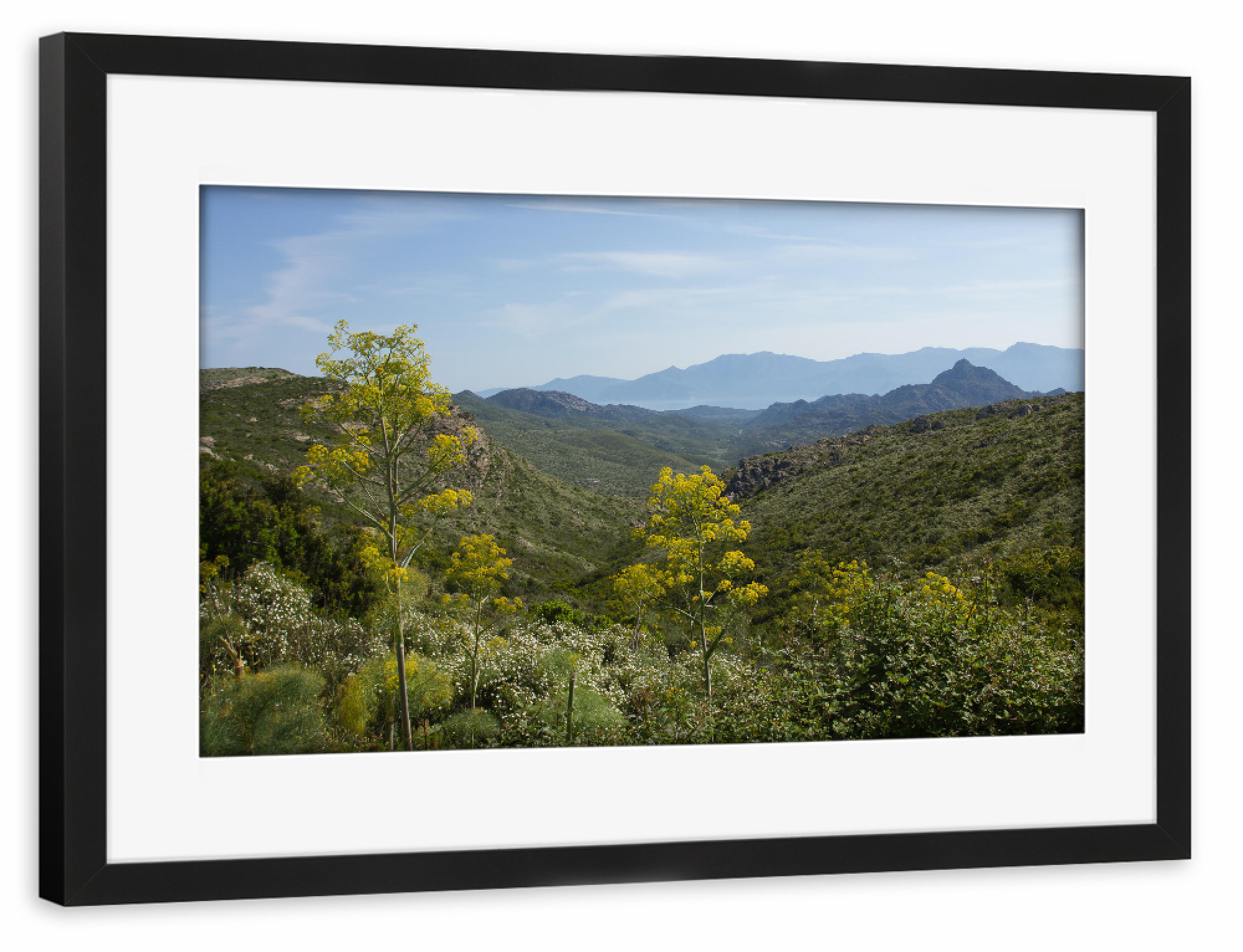 Poster mit Rahmen schwarz "Landschaft auf Korsika" artboxONE - Natur,Reise / Länder