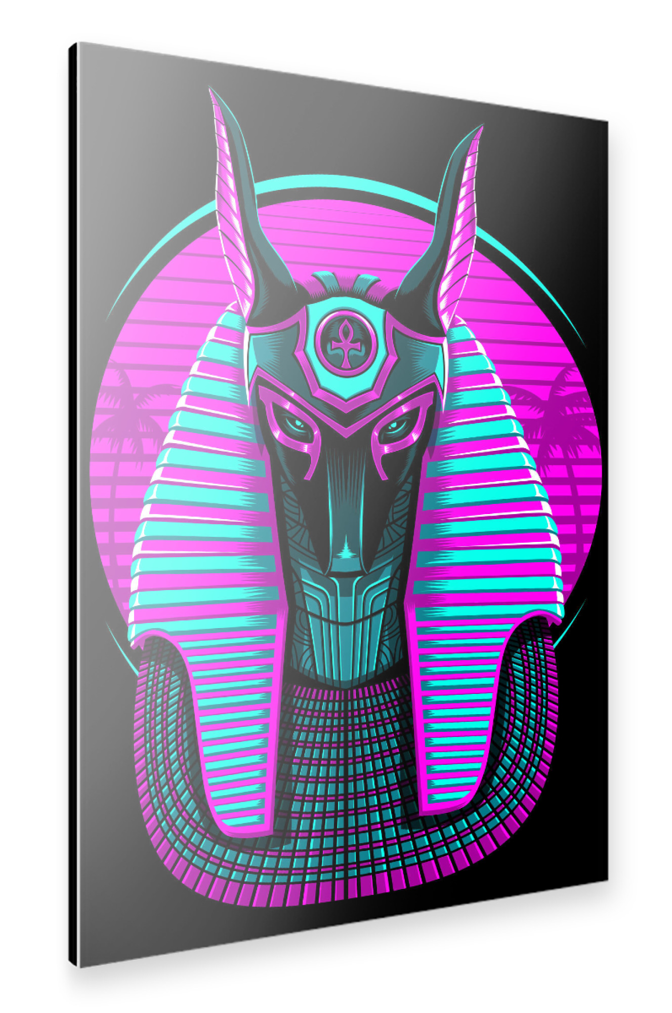 Alu-Dibond "Retro egyptian pharaoh" 75x50 cm artboxONE