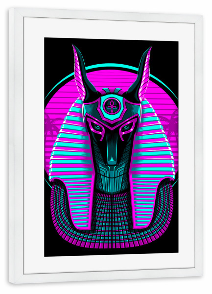 Poster mit Rahmen weiß "Retro egyptian pharaoh" artboxONE - Comic,Menschen,Ultraviolet