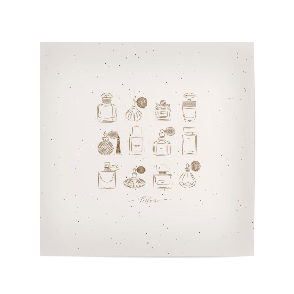 Poster 20x20 cm "Perfume vintage bottles beige" artboxONE - Für Kinder,Fashion,Für Mama,Für Papa,Männer