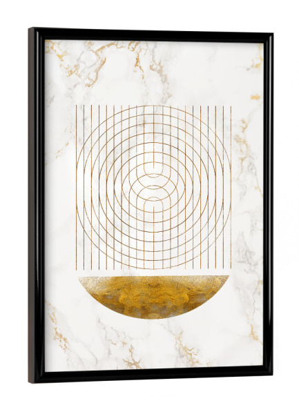 Poster mit schwarzem Rahmen "Spark Sun B" artboxONE - Abstrakt,Geometrie - Gold,Geometric,Geometrie,Geometry,Abstract,Abstrakt,Formen,Forms