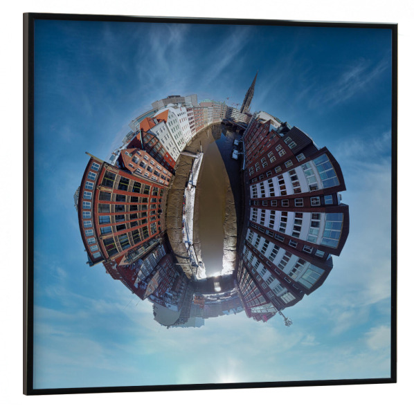 Poster mit schwarzem Rahmen 30x30 cm "Hamburg - Nikolaifleet" artboxONE - Städte,Städte / Hamburg,Reise,Architektur,Reise / Länder