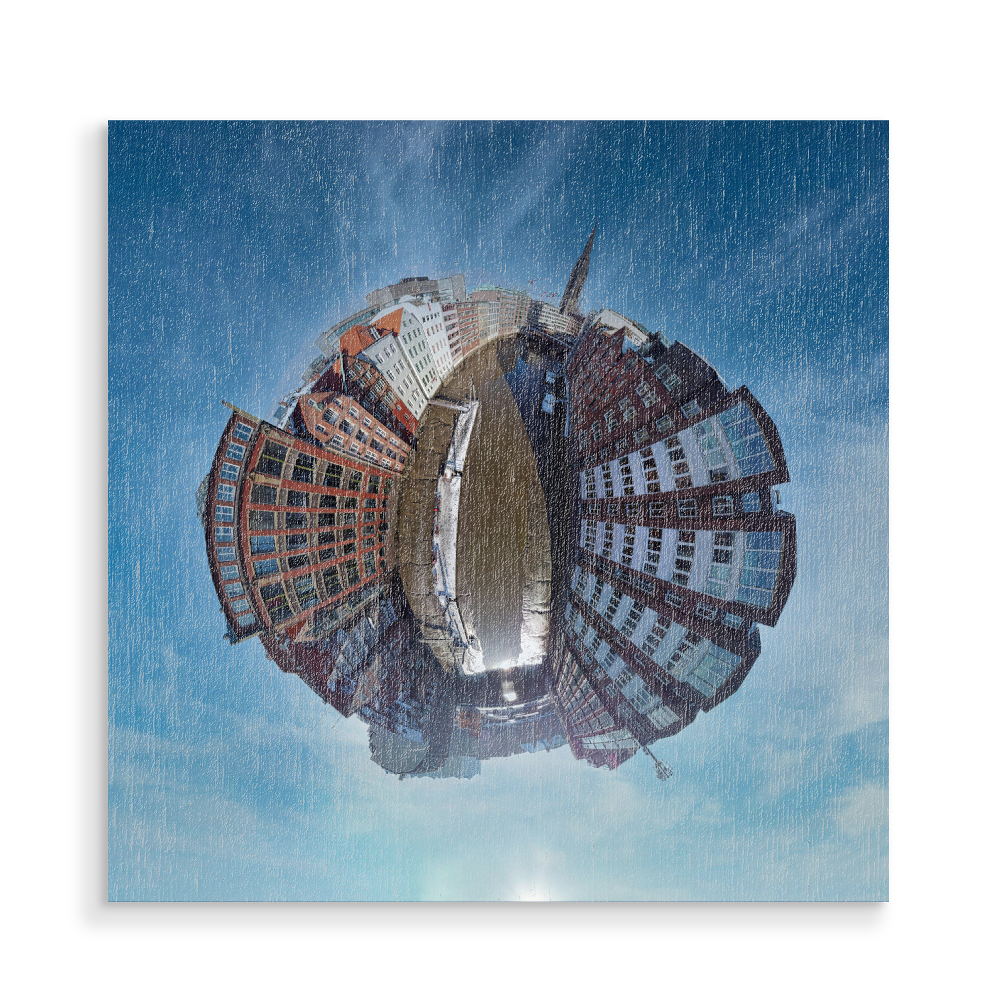 Holzbild "Hamburg - Nikolaifleet" artboxONE - Städte,Städte / Hamburg,Reise,Architektur,Reise / Länder