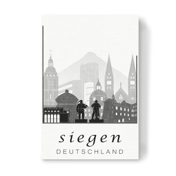 Leinwandbild "Siegen skyline black and white" artboxONE - Städte,Reise,Architektur,Kartografie