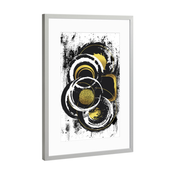 Poster mit Rahmen Silber "Kraftvolle Sanftheit" artboxONE - Abstrakt,Geometrie