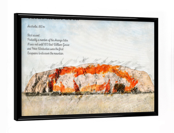 Poster mit schwarzem Rahmen "Ayers Rock" artboxONE - Natur,Reise