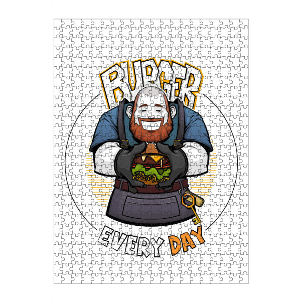 Puzzle Ravensburger "Burger jeden Tag!" artboxONE - Comic,Menschen,Männer,Essen & Trinken / Alkohol,Lustig