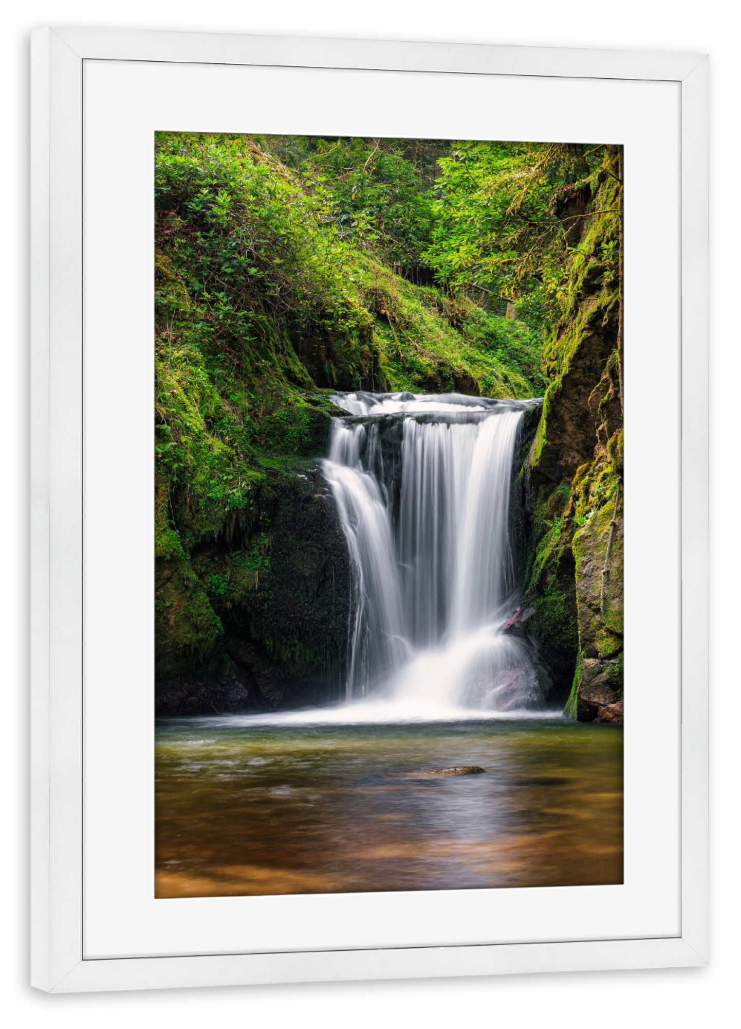 Poster mit Rahmen weiß "Geroldsauer Wasserfall" artboxONE - Natur,Reise