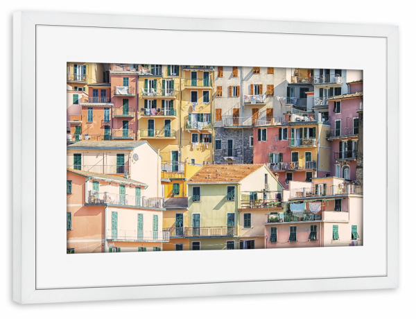 Poster mit Rahmen weiß "Italian village" artboxONE - Städte,Reise,Architektur,Reise / Länder