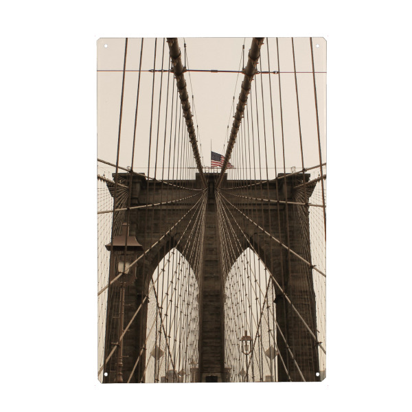 Metall Poster "NYC - Brooklyn Bridge Symmetry" artboxONE - Städte / New York,Architektur,Reise / Länder