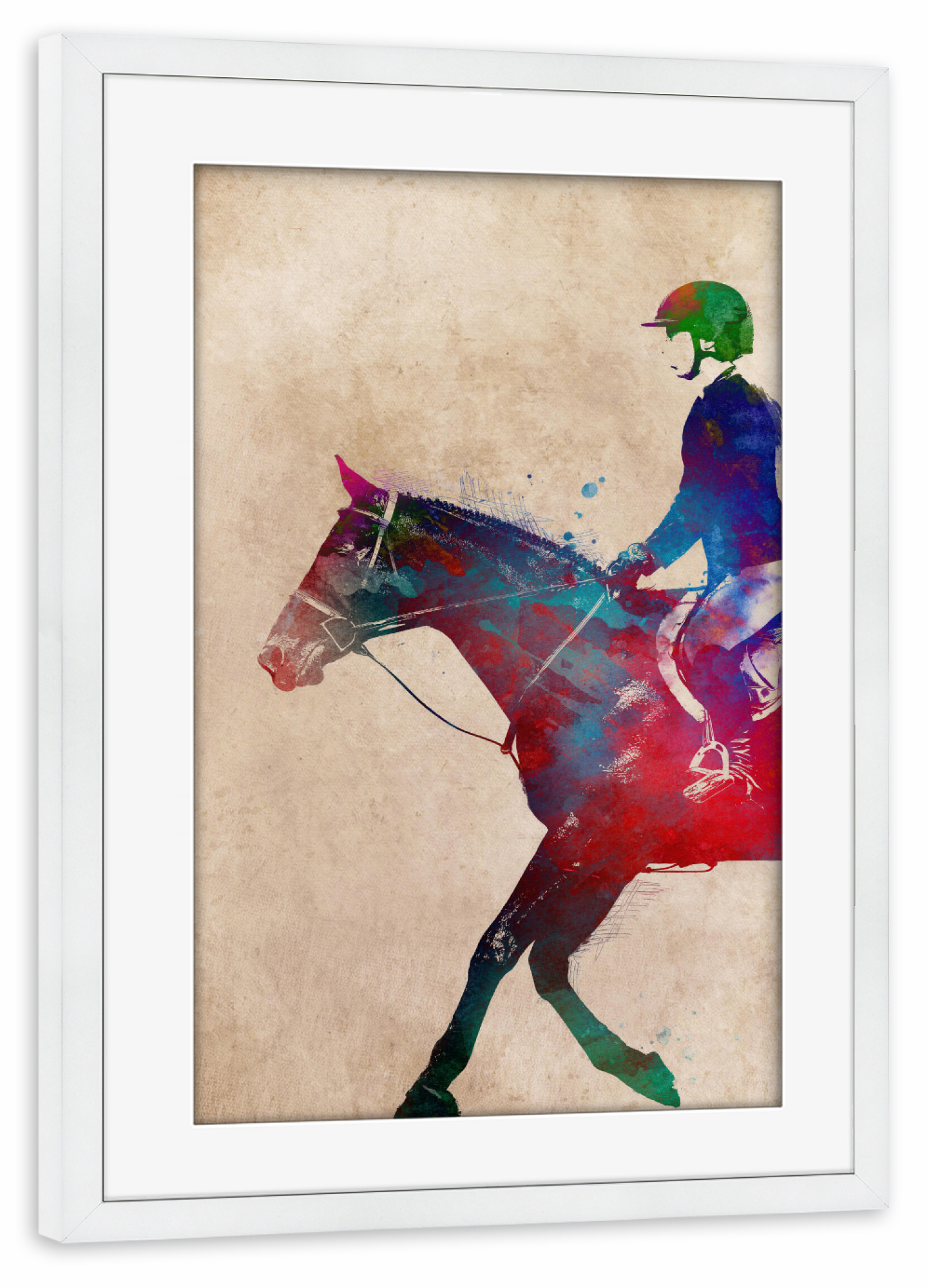 Poster mit Rahmen weiß "Horse riding" artboxONE - Tiere,Sport,Sport / Motivation - Horse riding,Horse,Sport,Horses,Riding,Pferd,Animal,Tier,Reiten