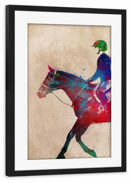 Poster mit Rahmen schwarz "Horse riding" artboxONE - Tiere,Sport,Sport / Motivation - Horse riding,Horse,Sport,Horses,Riding,Pferd,Animal,Tier,Reiten