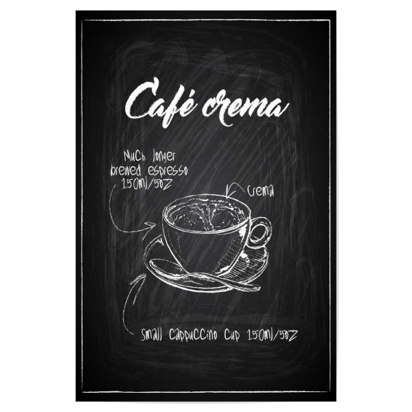 Poster "Cafe' crema Zeichnung" artboxONE - Essen & Trinken,Schwarzweiß